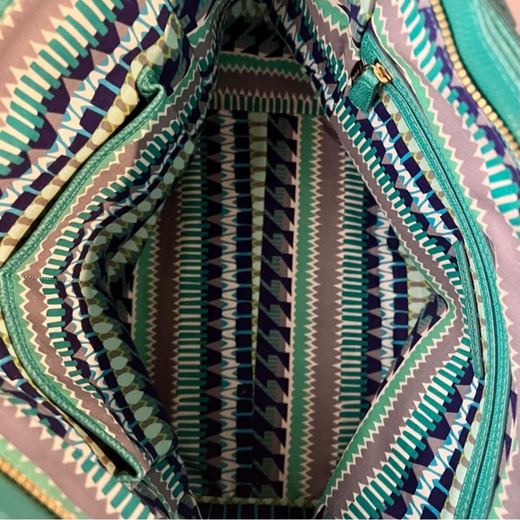Vera Bradley Teal Pebbled Leather Tote - Picture 7 of 11